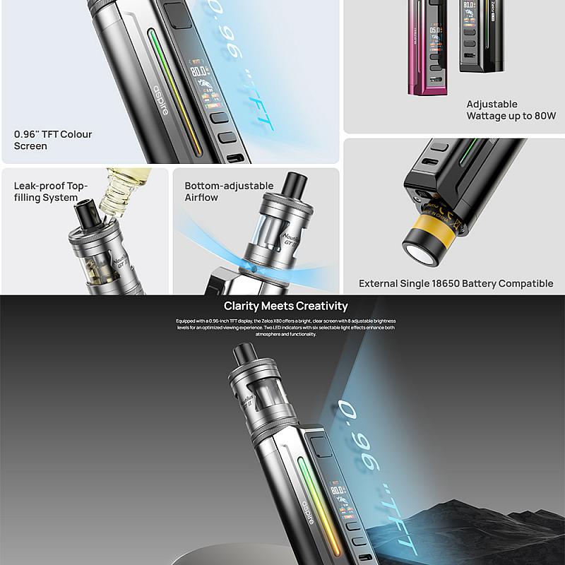 Kit Zelos X80 - Aspire - Full Black Kit Zelos X80 - Aspire - Full Black