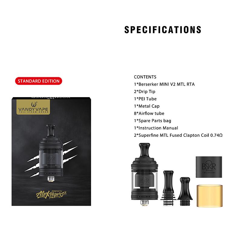 Atomizor Berserker Mini V2 MTL RTA - Vandy Vape - SS ✓ Voore.ro