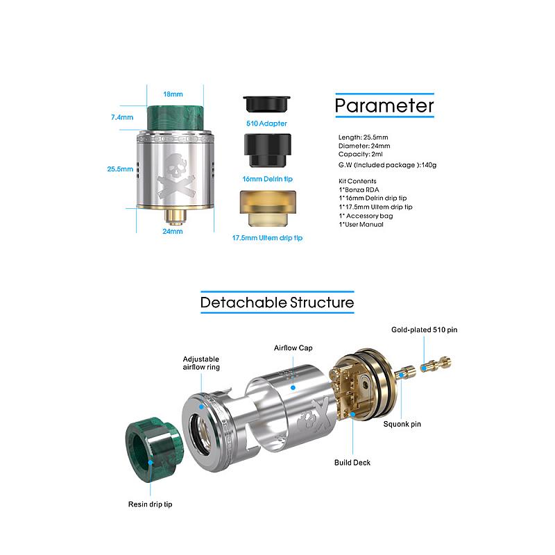 Atomizor Bonza RDA by Vandy Vape ✓ Voore.ro