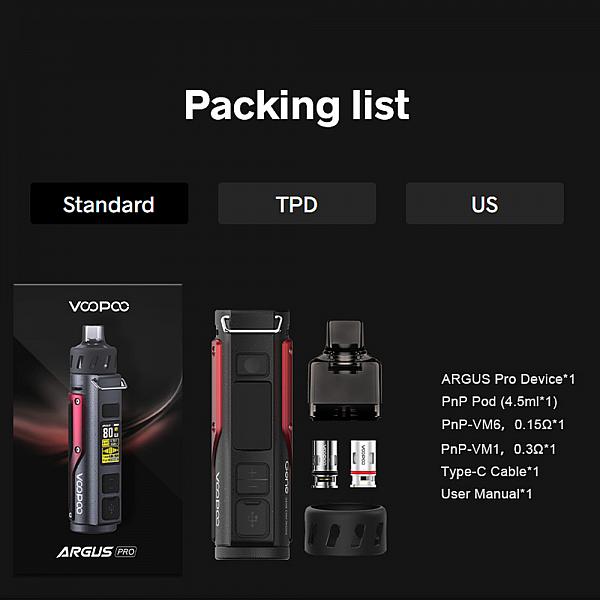 Kit Argus Pro - Voopoo - Carbon Fiber Black