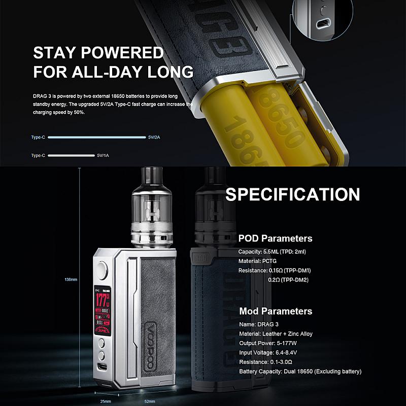 Kit Drag 3 - Voopoo - Sandy Brown  Voore.ro